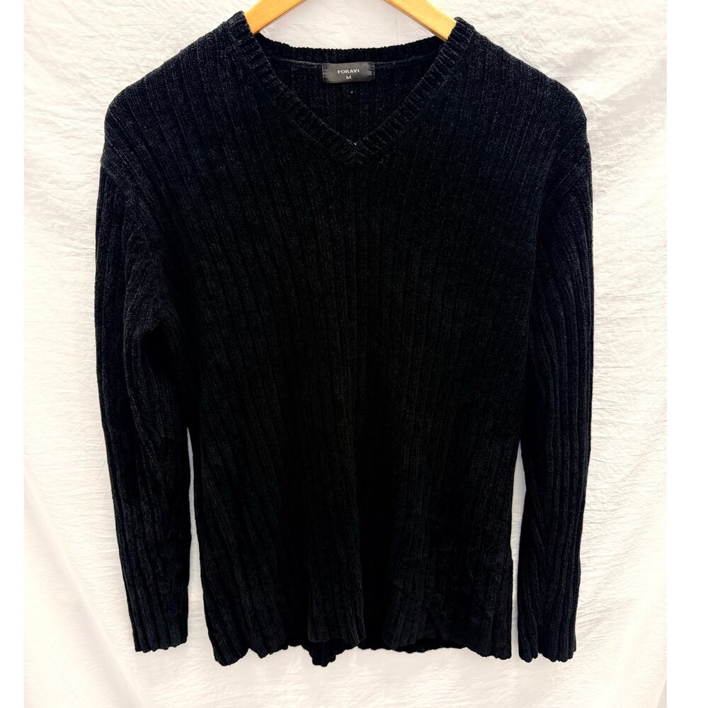 Japanese Vintage Brand Foravi Black Knit Sweater Medium‎ Cozy Warm Grail HTF